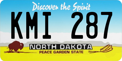 ND license plate KMI287