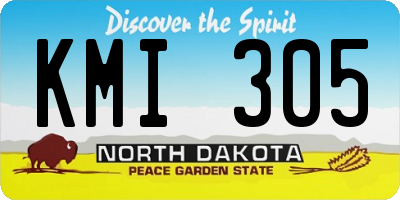 ND license plate KMI305