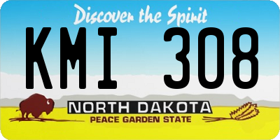 ND license plate KMI308