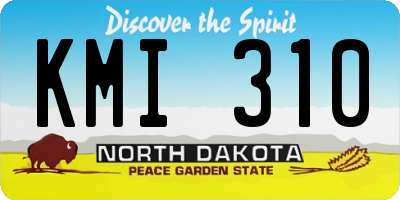 ND license plate KMI310