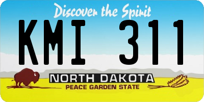 ND license plate KMI311