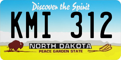 ND license plate KMI312