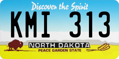 ND license plate KMI313