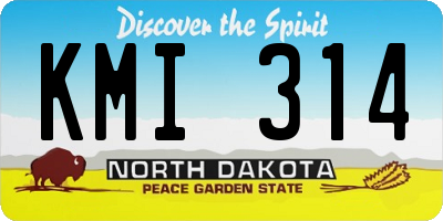 ND license plate KMI314