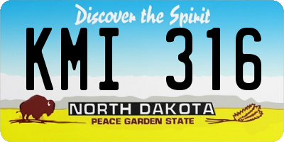 ND license plate KMI316