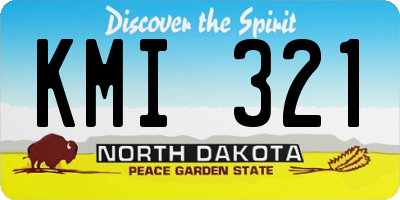 ND license plate KMI321