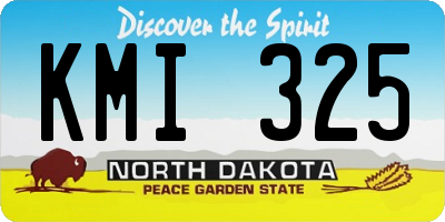 ND license plate KMI325
