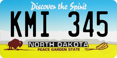 ND license plate KMI345