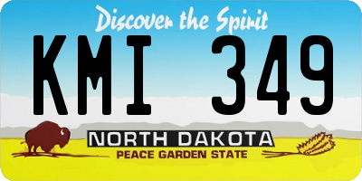 ND license plate KMI349