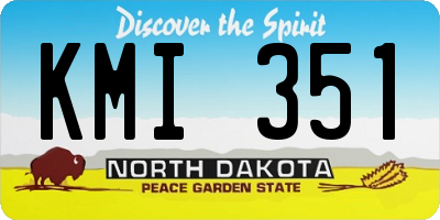 ND license plate KMI351