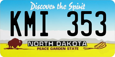 ND license plate KMI353