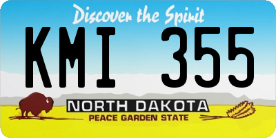 ND license plate KMI355