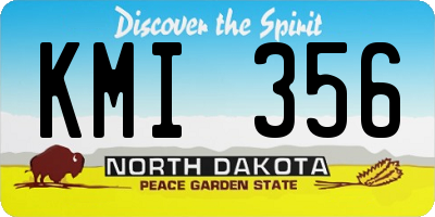 ND license plate KMI356