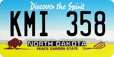 ND license plate KMI358