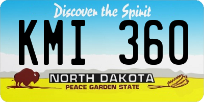 ND license plate KMI360