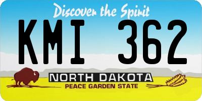 ND license plate KMI362