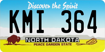 ND license plate KMI364