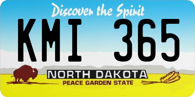 ND license plate KMI365