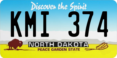 ND license plate KMI374