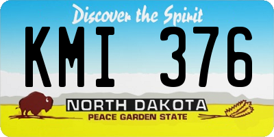 ND license plate KMI376