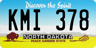 ND license plate KMI378