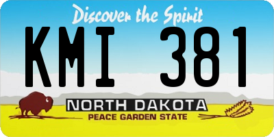 ND license plate KMI381