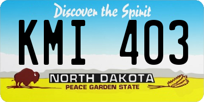 ND license plate KMI403