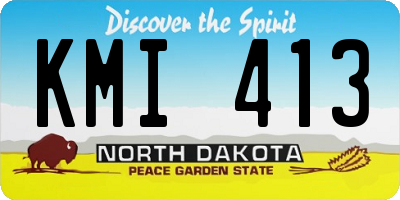 ND license plate KMI413