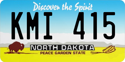 ND license plate KMI415