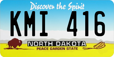 ND license plate KMI416