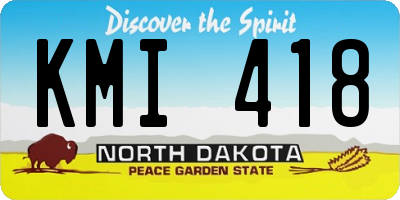 ND license plate KMI418