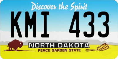 ND license plate KMI433