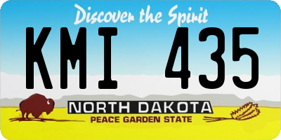 ND license plate KMI435