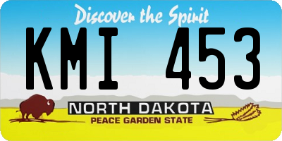 ND license plate KMI453