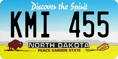 ND license plate KMI455