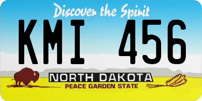 ND license plate KMI456
