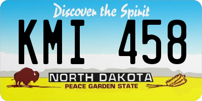ND license plate KMI458