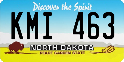 ND license plate KMI463
