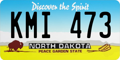 ND license plate KMI473