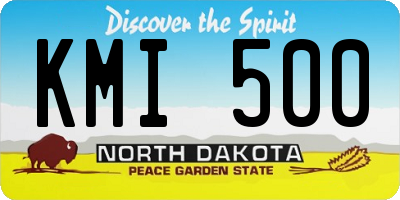 ND license plate KMI500