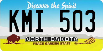 ND license plate KMI503