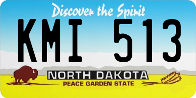 ND license plate KMI513