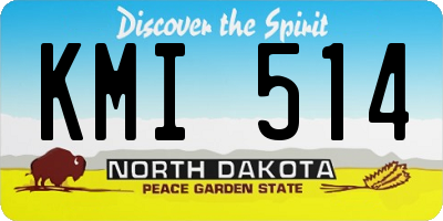 ND license plate KMI514