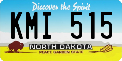 ND license plate KMI515