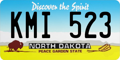 ND license plate KMI523