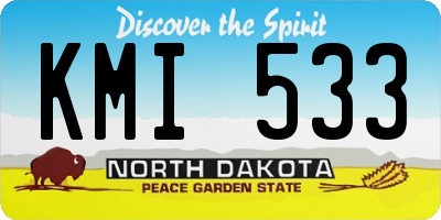 ND license plate KMI533