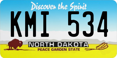ND license plate KMI534