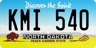 ND license plate KMI540