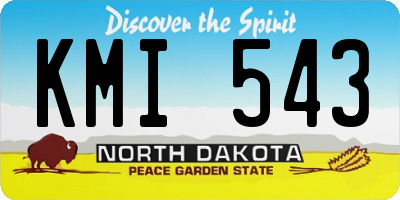 ND license plate KMI543