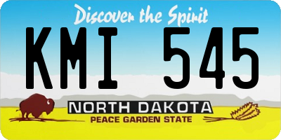 ND license plate KMI545